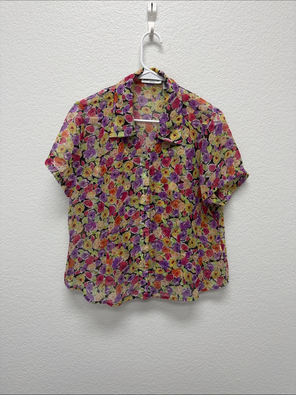 Rebecca Malone Short-Sleeve Floral Blouse and Tank